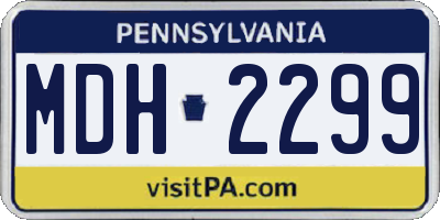 PA license plate MDH2299