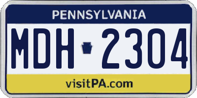 PA license plate MDH2304
