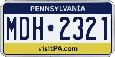 PA license plate MDH2321