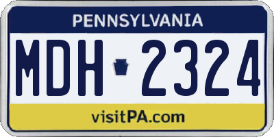 PA license plate MDH2324