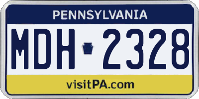 PA license plate MDH2328