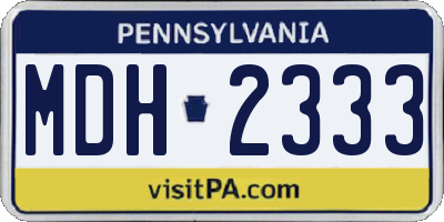 PA license plate MDH2333