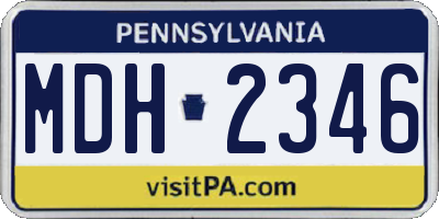 PA license plate MDH2346