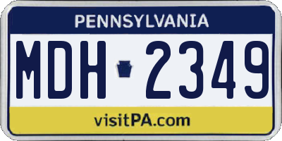 PA license plate MDH2349