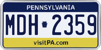 PA license plate MDH2359