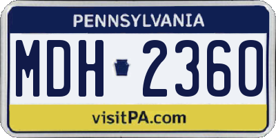 PA license plate MDH2360