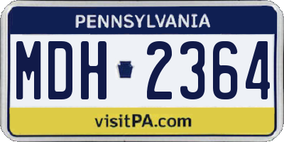 PA license plate MDH2364