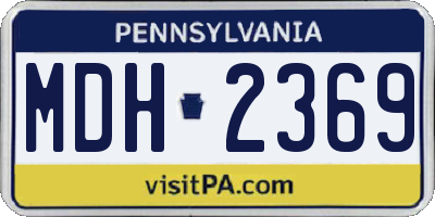 PA license plate MDH2369