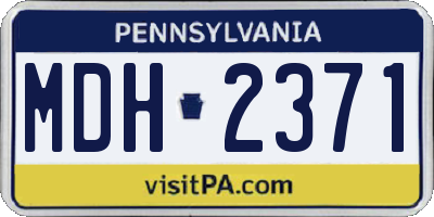 PA license plate MDH2371