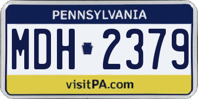 PA license plate MDH2379