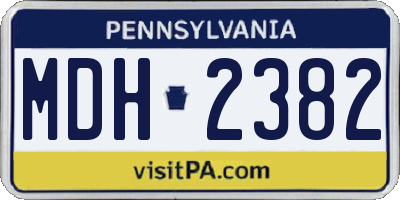 PA license plate MDH2382