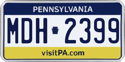 PA license plate MDH2399