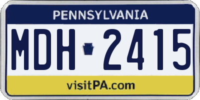 PA license plate MDH2415