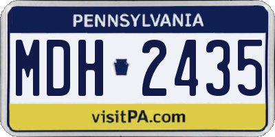 PA license plate MDH2435