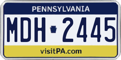 PA license plate MDH2445