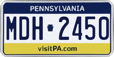 PA license plate MDH2450