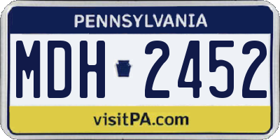 PA license plate MDH2452