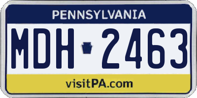 PA license plate MDH2463