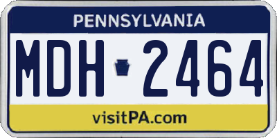PA license plate MDH2464