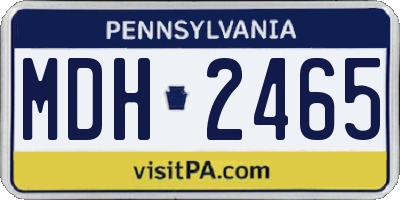 PA license plate MDH2465