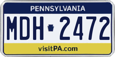 PA license plate MDH2472