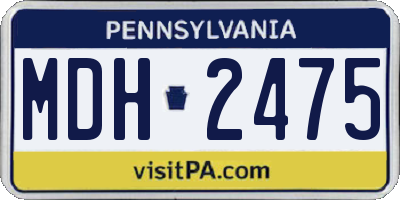 PA license plate MDH2475