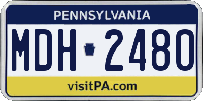 PA license plate MDH2480