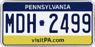 PA license plate MDH2499
