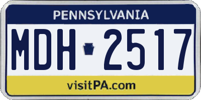 PA license plate MDH2517