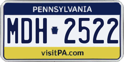 PA license plate MDH2522