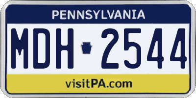 PA license plate MDH2544
