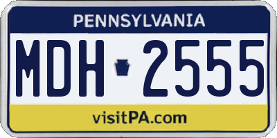 PA license plate MDH2555