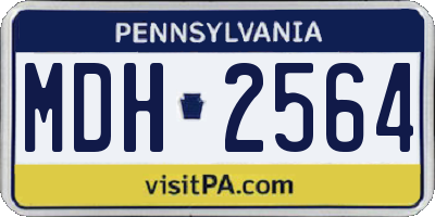 PA license plate MDH2564