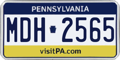 PA license plate MDH2565