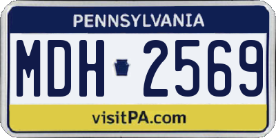 PA license plate MDH2569