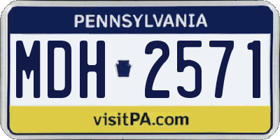 PA license plate MDH2571