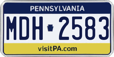 PA license plate MDH2583