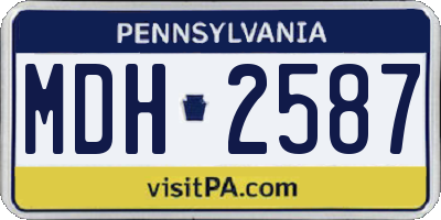 PA license plate MDH2587