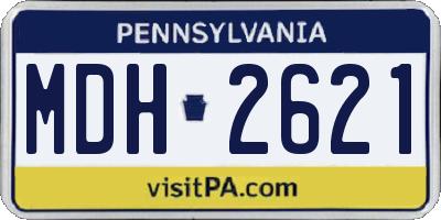 PA license plate MDH2621