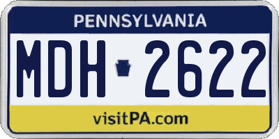 PA license plate MDH2622