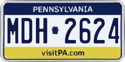 PA license plate MDH2624