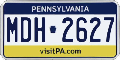 PA license plate MDH2627