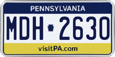 PA license plate MDH2630