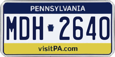 PA license plate MDH2640