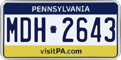 PA license plate MDH2643