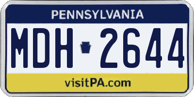 PA license plate MDH2644