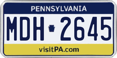 PA license plate MDH2645