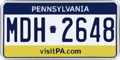 PA license plate MDH2648