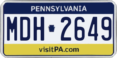 PA license plate MDH2649