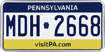 PA license plate MDH2668